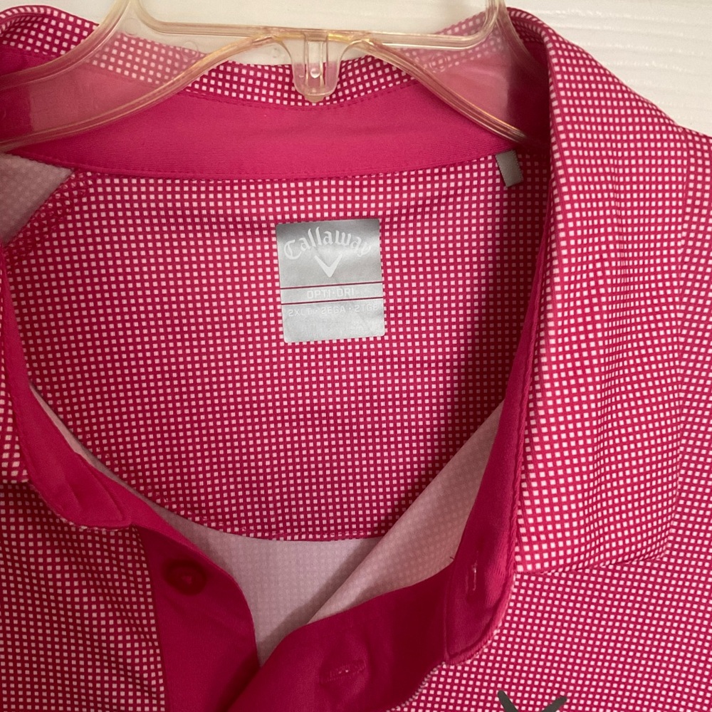 Callaway Crimson Checkered Pattern Button Down Sp… - image 5